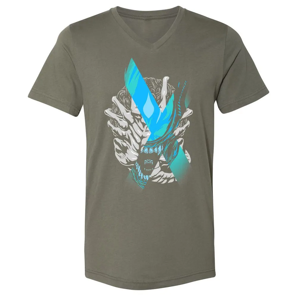 Unisex V-Neck T-Shirt - X6XW7949 - Military Green - 10