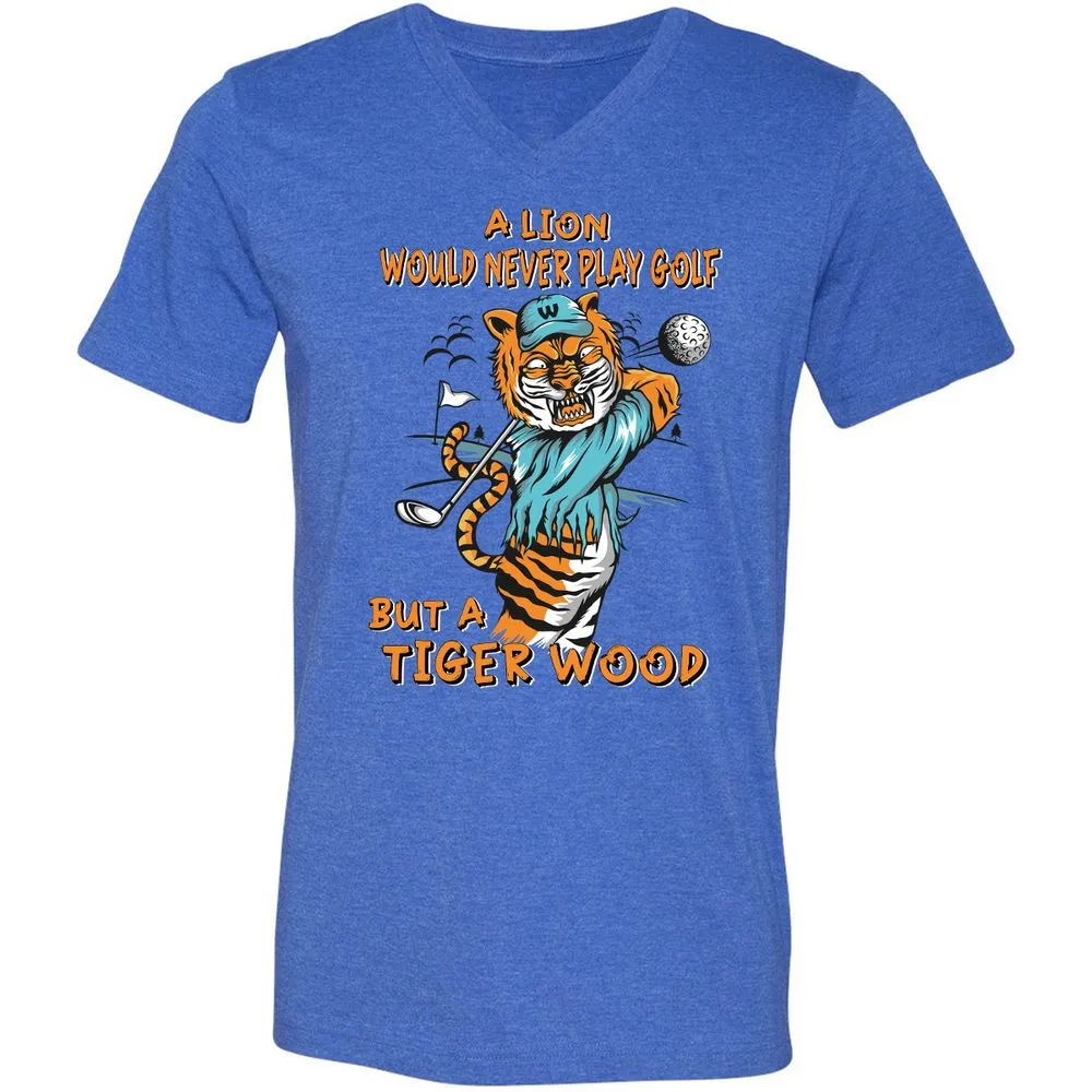 Unisex V-Neck T-Shirt - S5CBJBKR - Heather True Royal - 14