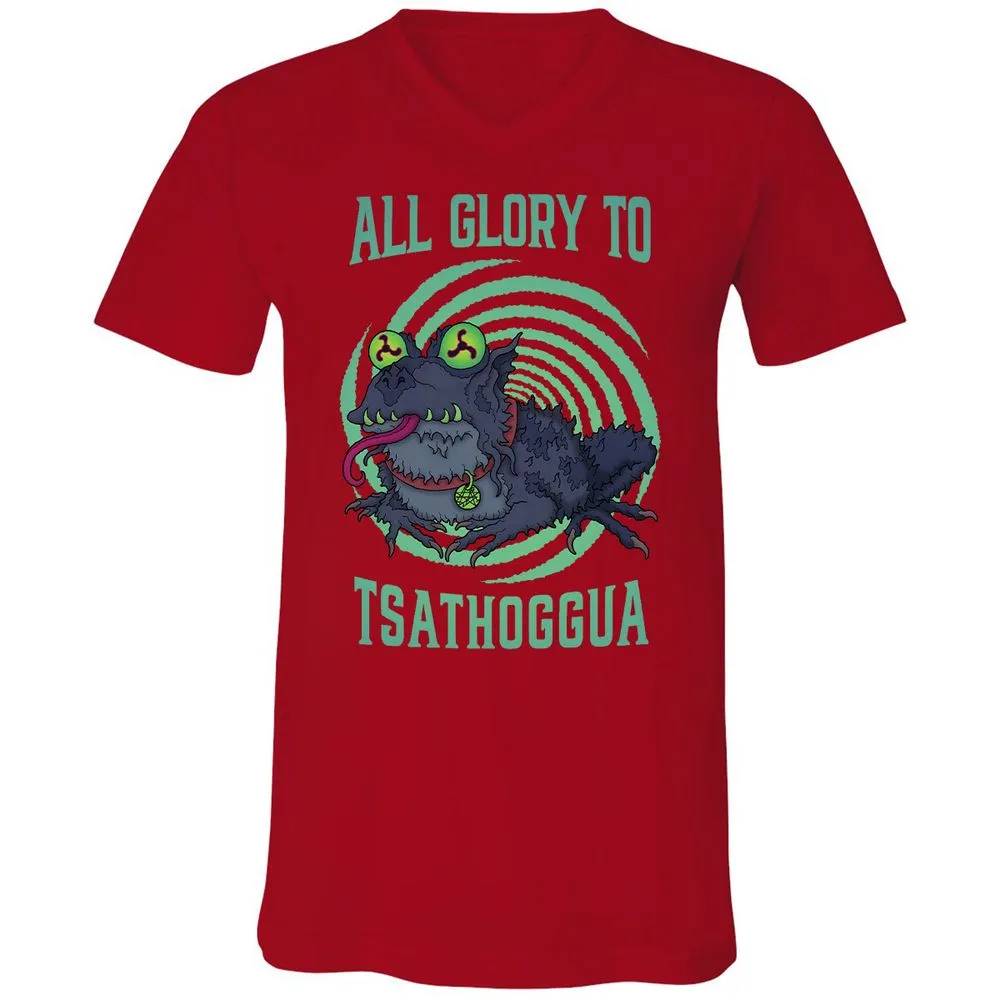 Unisex V-Neck T-Shirt - 2R1FEV9B - Red - 3