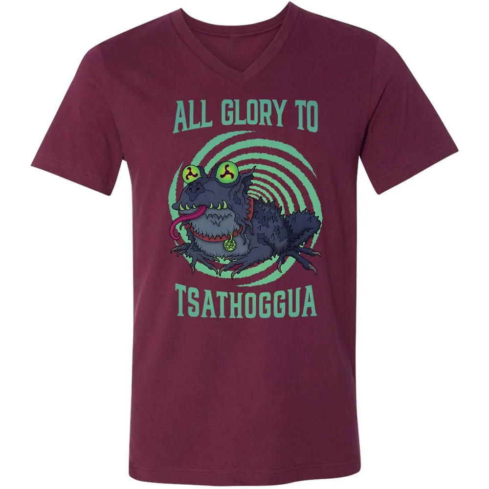 Unisex V-Neck T-Shirt - 2R1FEV9B - Maroon - 6