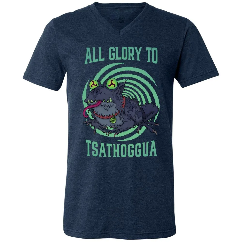 Unisex V-Neck T-Shirt - 2R1FEV9B - Heather Navy - 15