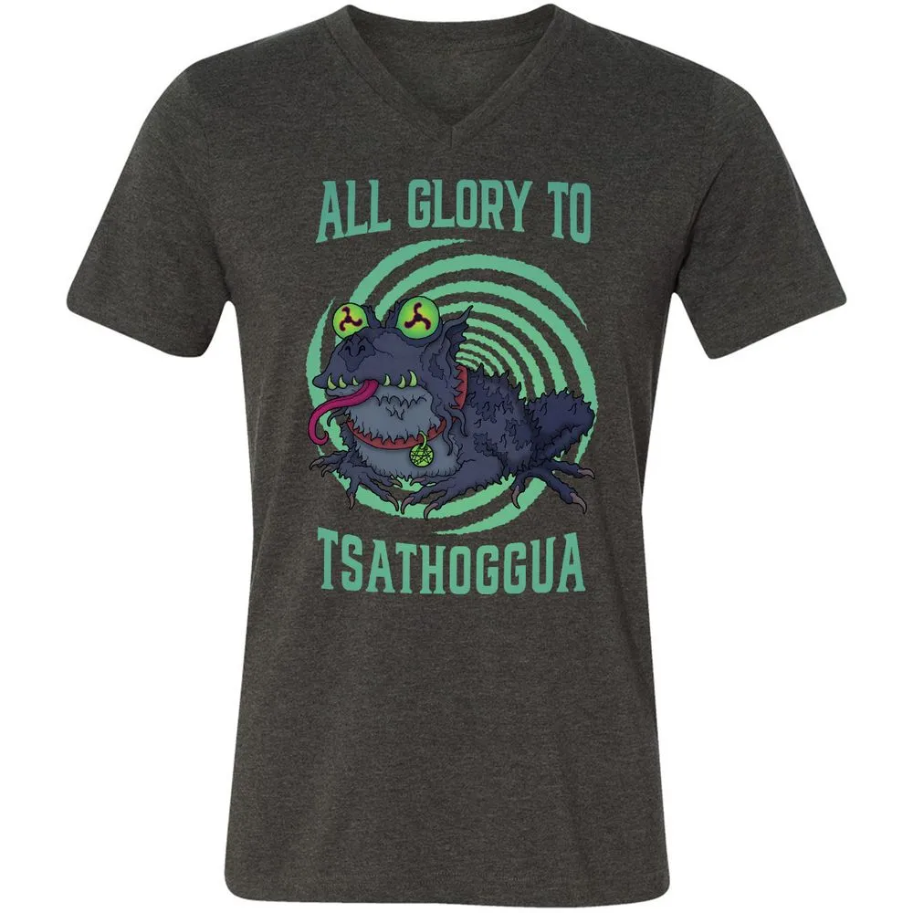 Unisex V-Neck T-Shirt - 2R1FEV9B - Dark Grey Heather - 8