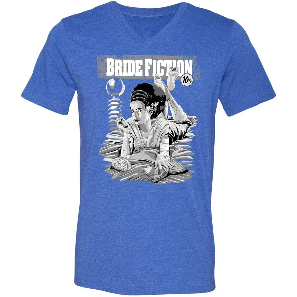 Unisex V-Neck T-Shirt - 733FYL3C - Heather True Royal - 14