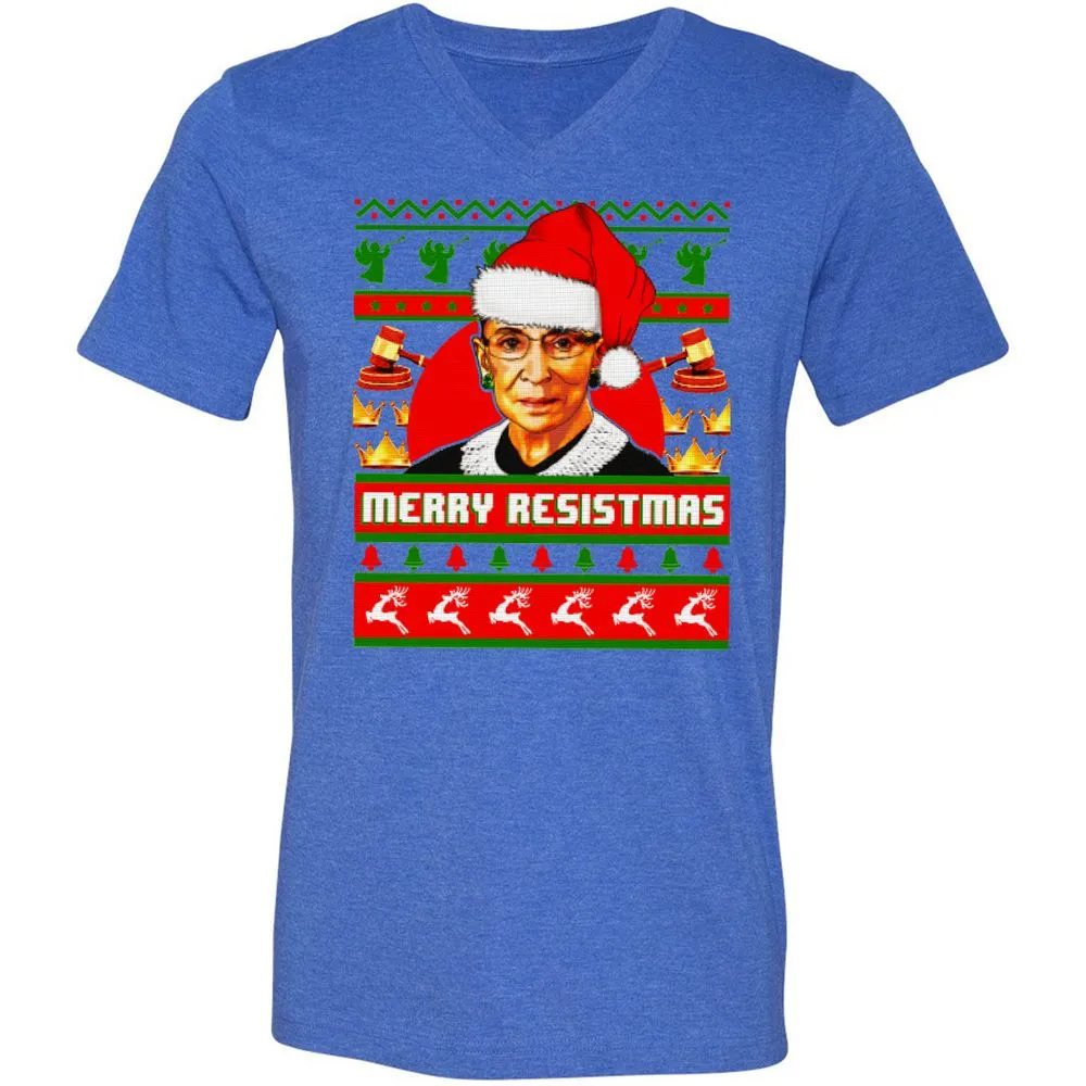 Unisex V-Neck T-Shirt - YK7P8ZFS - Heather True Royal - 14