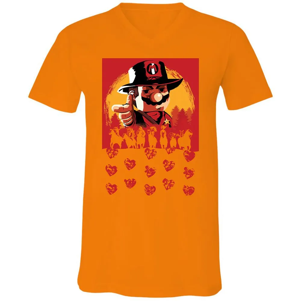 Unisex V-Neck T-Shirt - QTV11C72 - Orange - 11