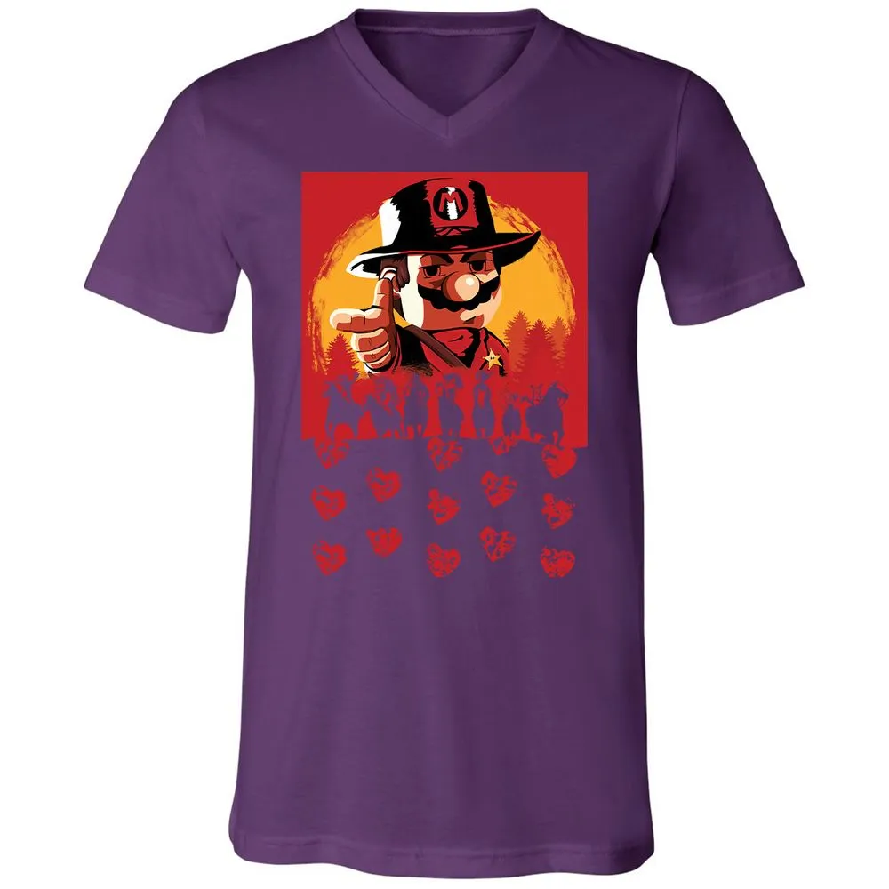Unisex V-Neck T-Shirt - QTV11C72 - Team Purple - 9