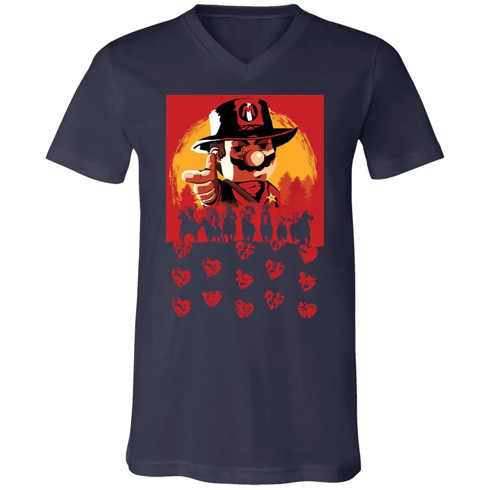 Unisex V-Neck T-Shirt - QTV11C72 - Navy - 2