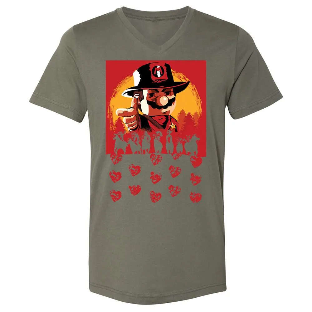 Unisex V-Neck T-Shirt - QTV11C72 - Military Green - 10