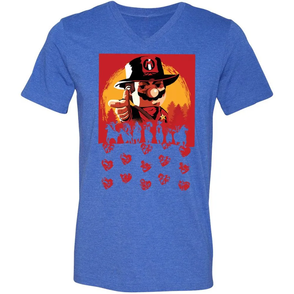 Unisex V-Neck T-Shirt - QTV11C72 - Heather True Royal - 14