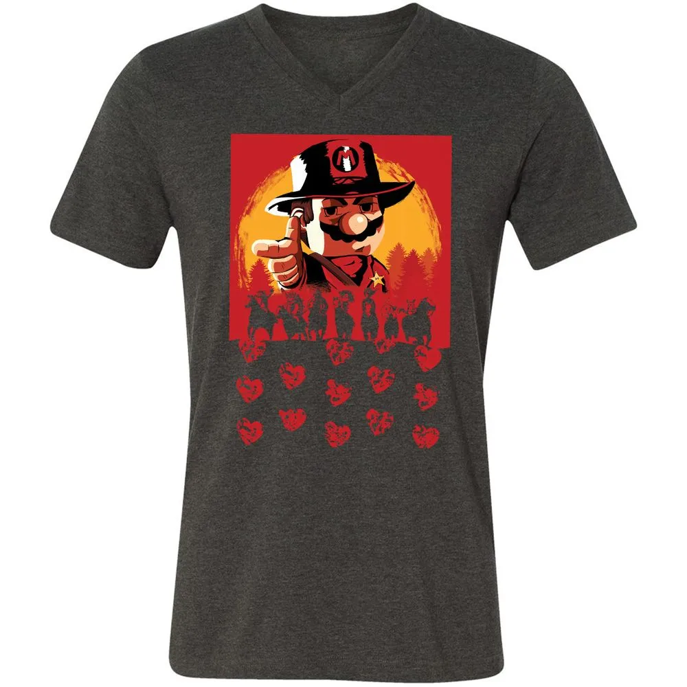 Unisex V-Neck T-Shirt - QTV11C72 - Dark Grey Heather - 8