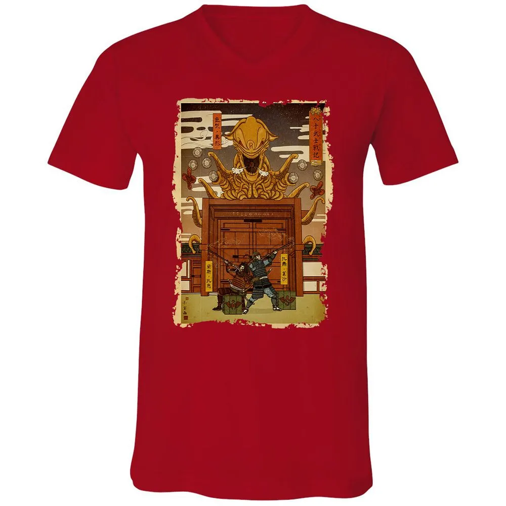 Unisex V-Neck T-Shirt - MREQH3NN - Red - 3