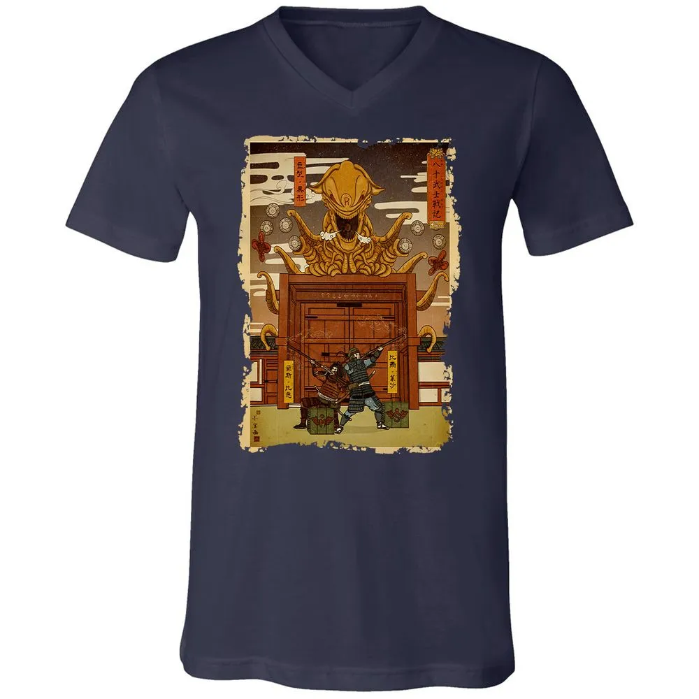 Unisex V-Neck T-Shirt - MREQH3NN - Navy - 2