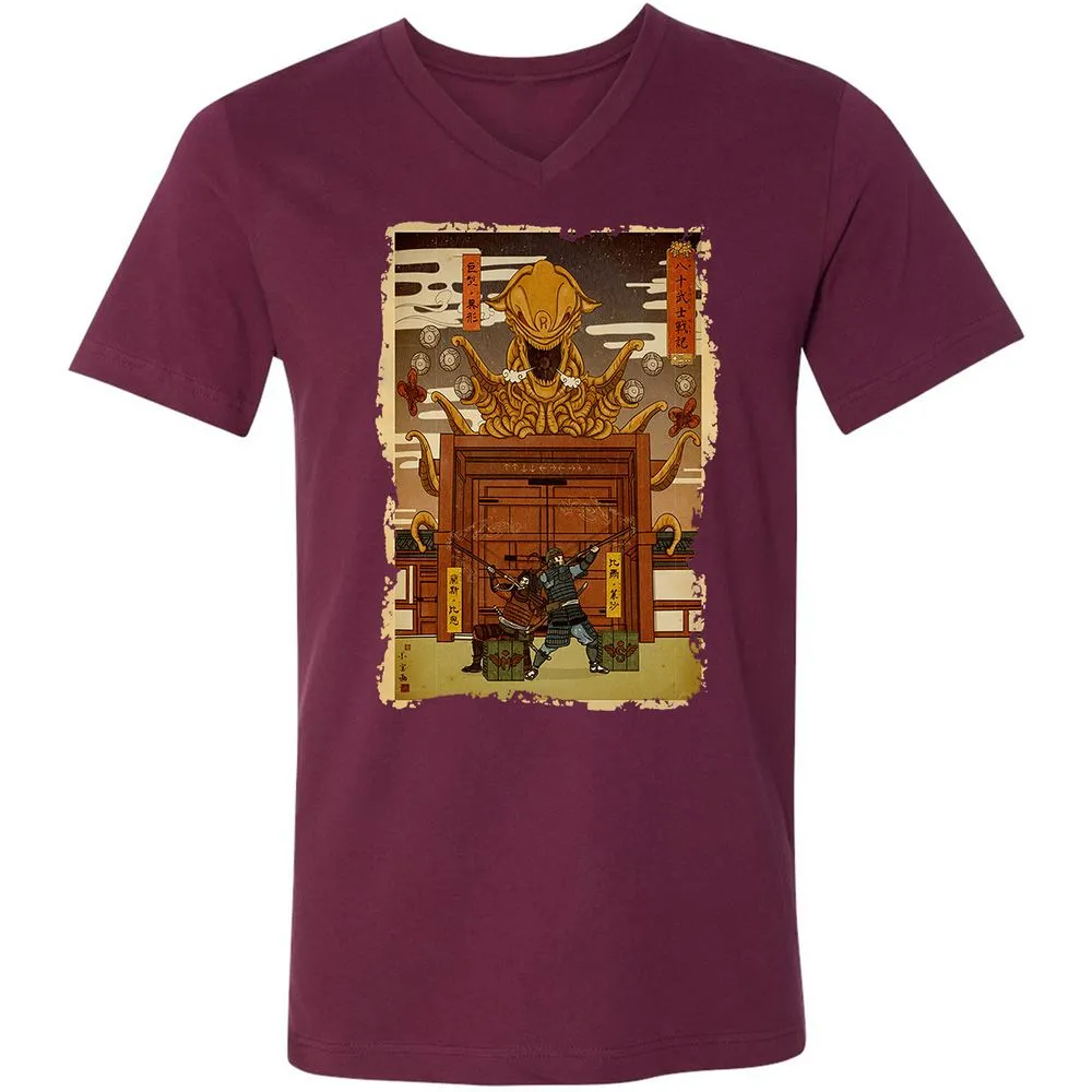 Unisex V-Neck T-Shirt - MREQH3NN - Maroon - 6