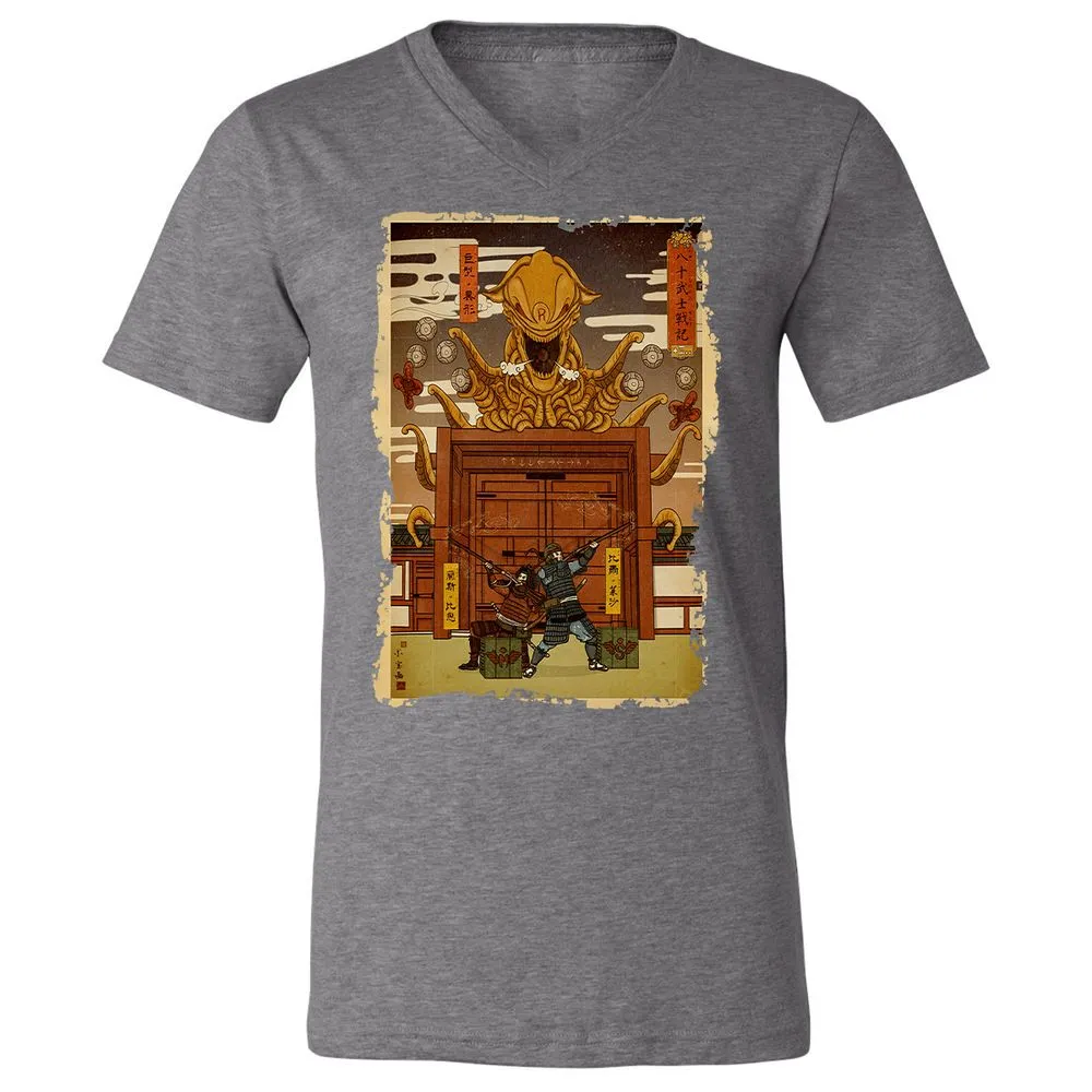 Unisex V-Neck T-Shirt - MREQH3NN - Deep Heather - 13