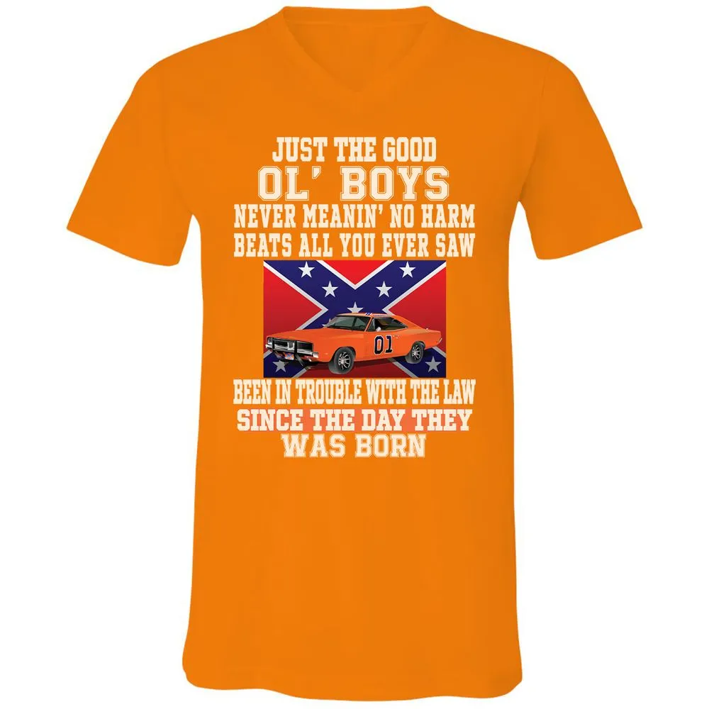 Unisex V-Neck T-Shirt - 9FG51MZV - Orange - 11