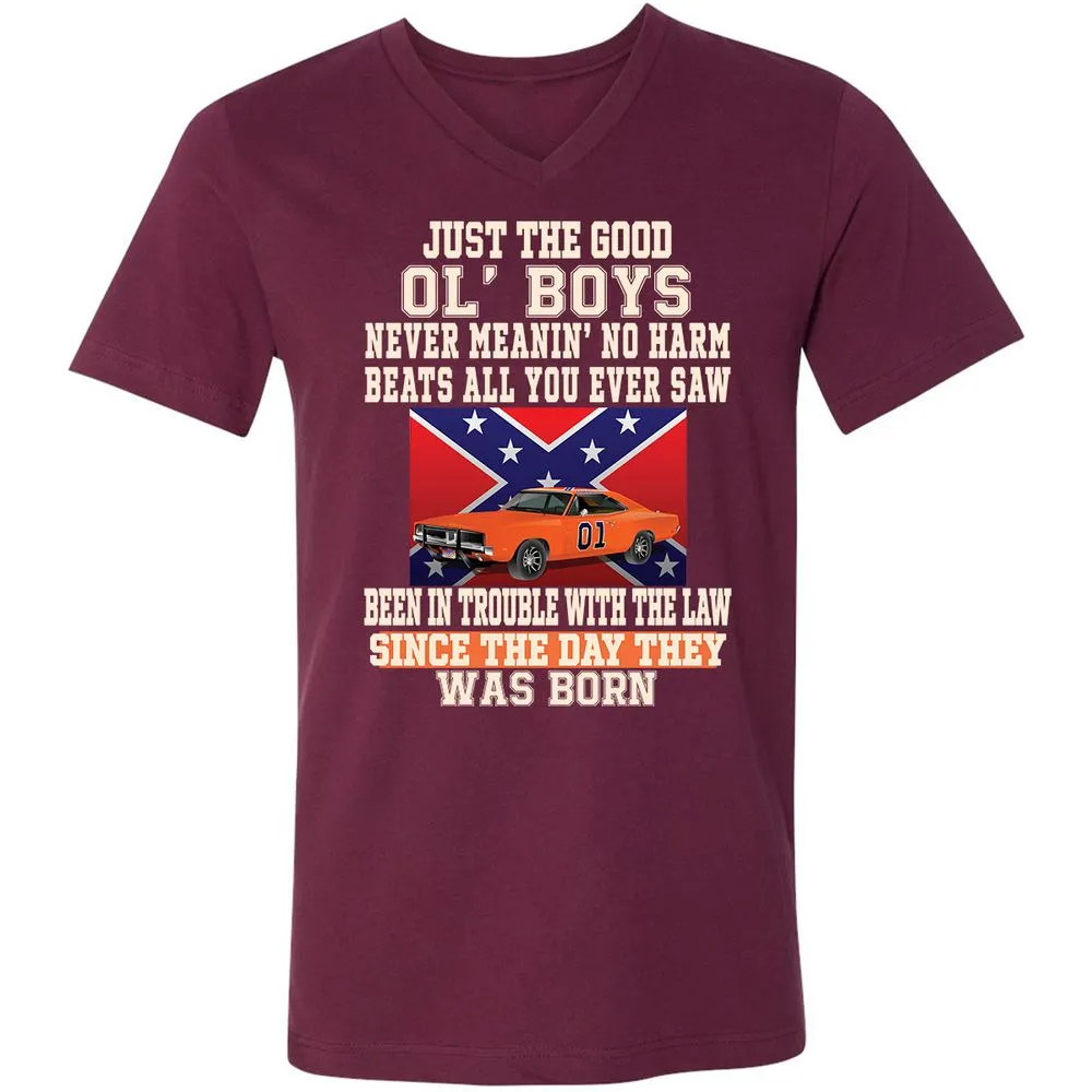 Unisex V-Neck T-Shirt - 9FG51MZV - Maroon - 6