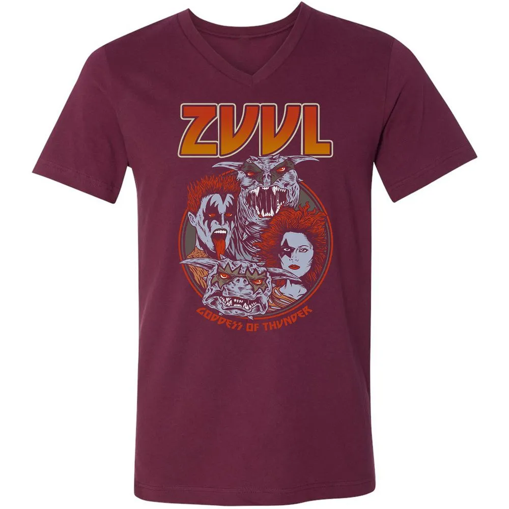 Unisex V-Neck T-Shirt - 3SGQC2ER - Maroon - 6