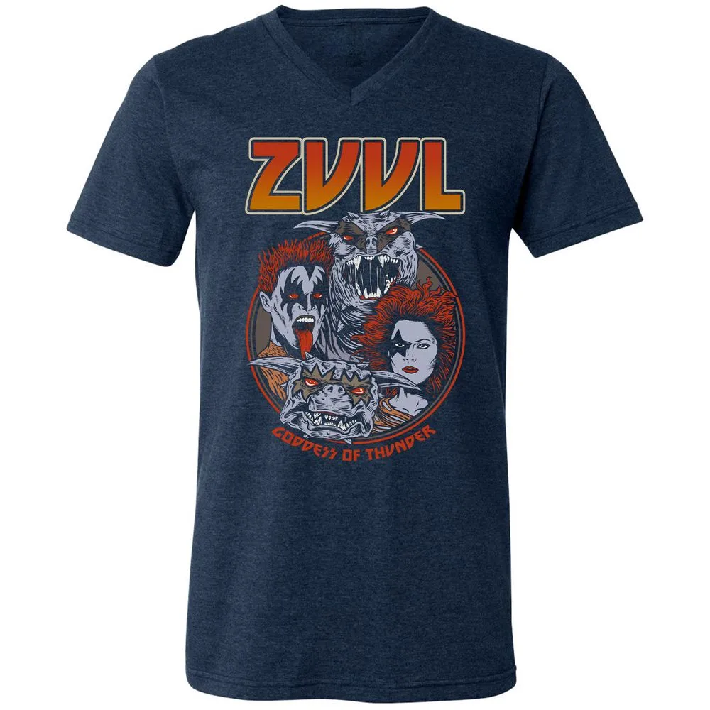 Unisex V-Neck T-Shirt - 3SGQC2ER - Heather Navy - 15