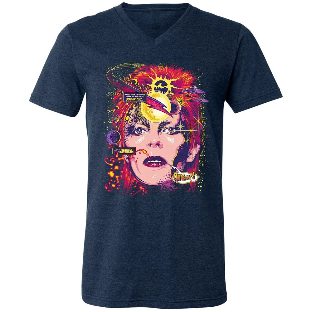 Unisex V-Neck T-Shirt - GLHNL2MK - Heather Navy - 15