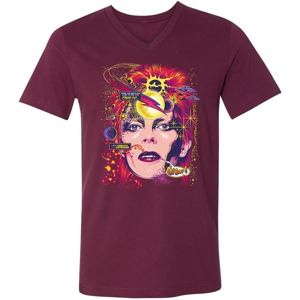 Unisex V-Neck T-Shirt - GLHNL2MK - Maroon - 6