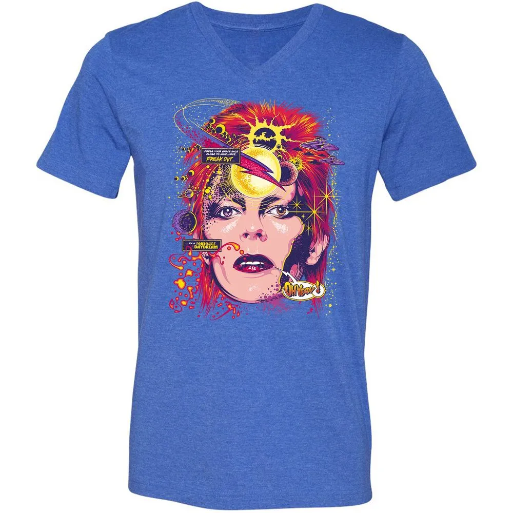 Unisex V-Neck T-Shirt - GLHNL2MK - Heather True Royal - 14