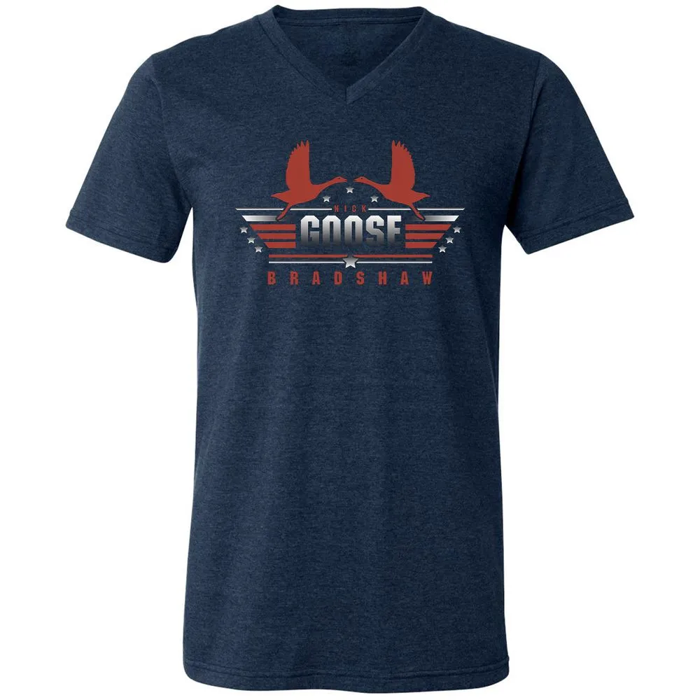 Unisex V-Neck T-Shirt - P6P64REX - Heather Navy - 15
