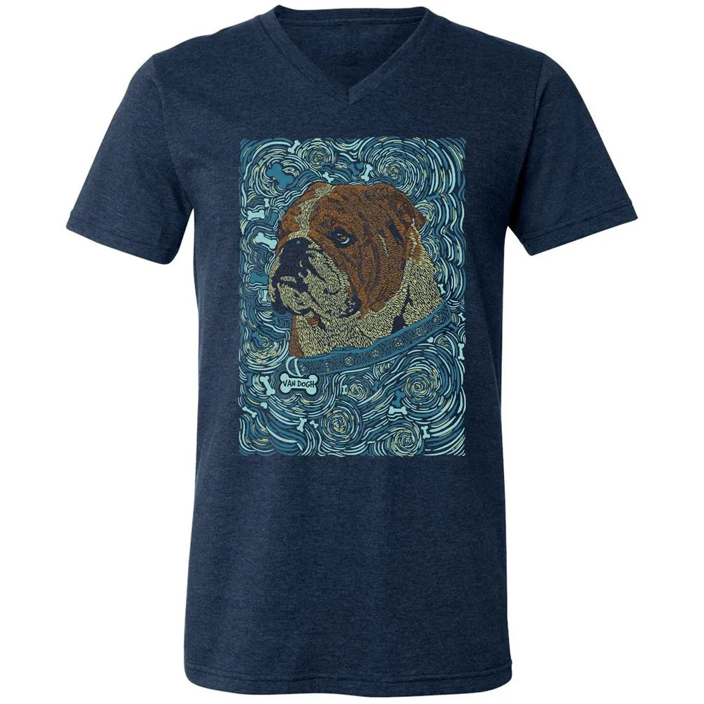 Unisex V-Neck T-Shirt - 3J139PBC - Heather Navy - 15