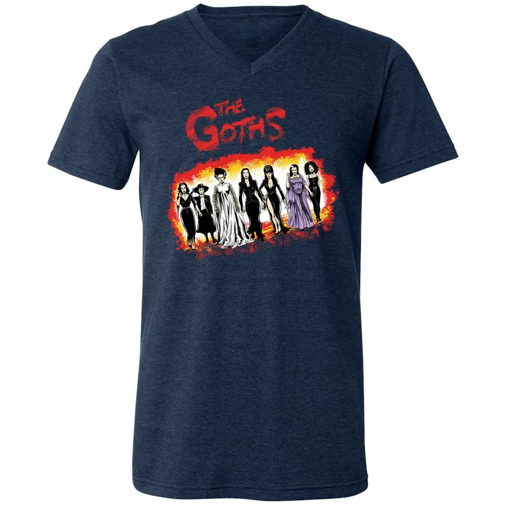 Unisex V-Neck T-Shirt - B7JH9KRL - Heather Navy - 15