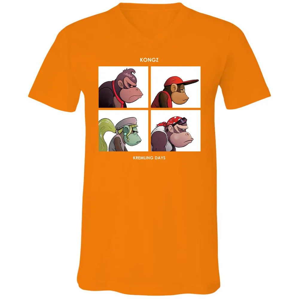 Unisex V-Neck T-Shirt - N695K2RH - Orange - 11