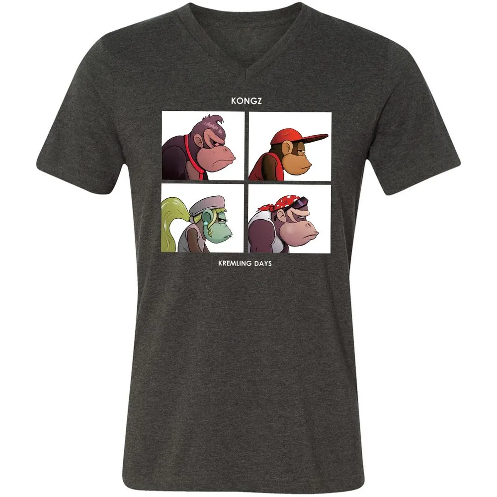 Unisex V-Neck T-Shirt - N695K2RH - Dark Grey Heather - 8