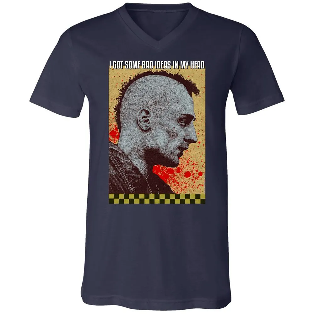 Unisex V-Neck T-Shirt - WHZK5HNE - Navy - 2
