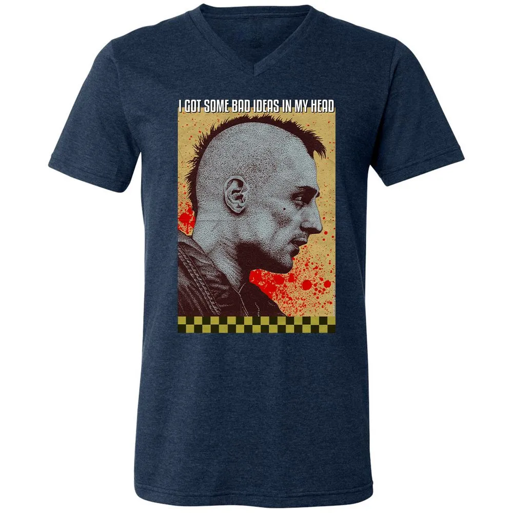 Unisex V-Neck T-Shirt - WHZK5HNE - Heather Navy - 15