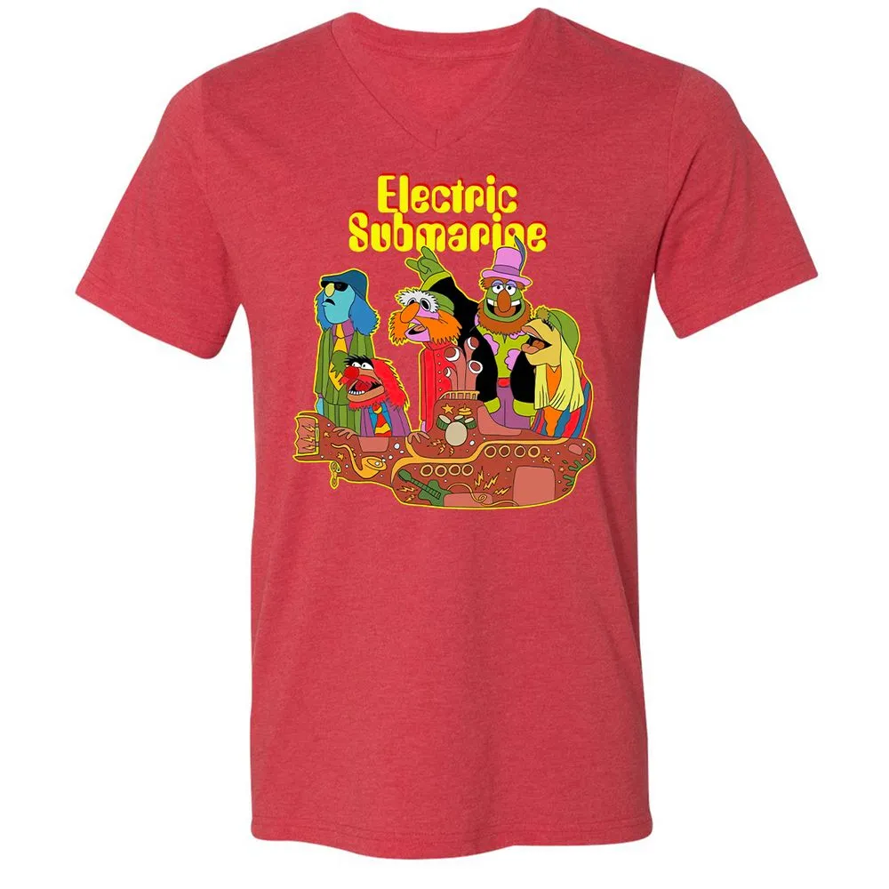 Unisex V-Neck T-Shirt - RTP6SHGE - Heather Red - 16