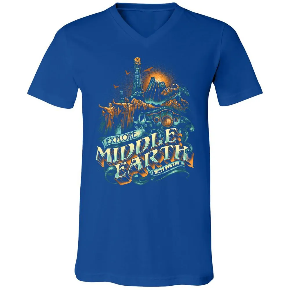 Unisex V-Neck T-Shirt - GPWNLLCR - True Royal - 4