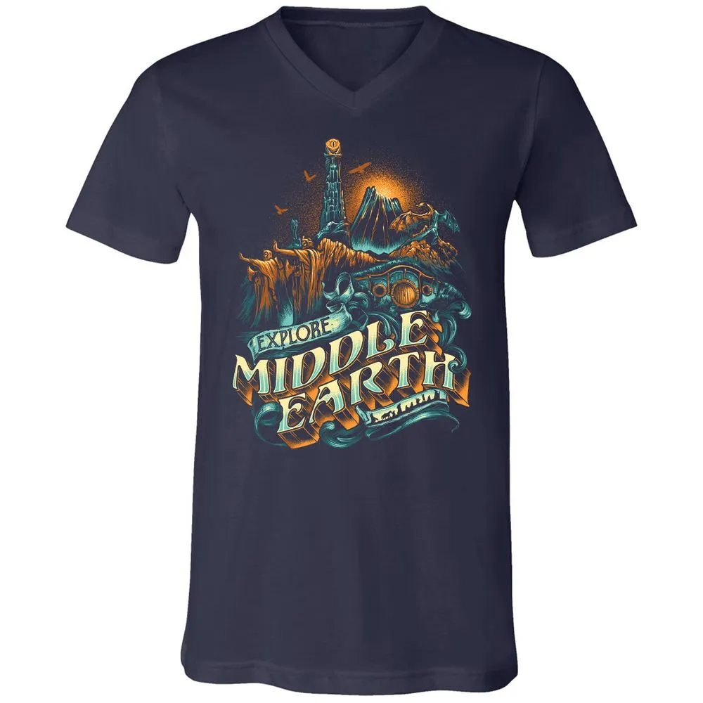 Unisex V-Neck T-Shirt - GPWNLLCR - Navy - 2