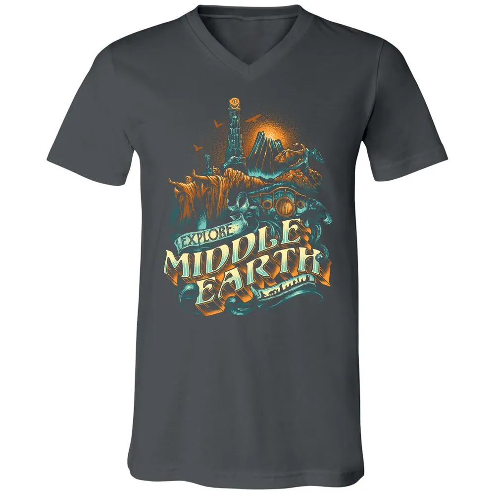 Unisex V-Neck T-Shirt - GPWNLLCR - Asphalt - 12