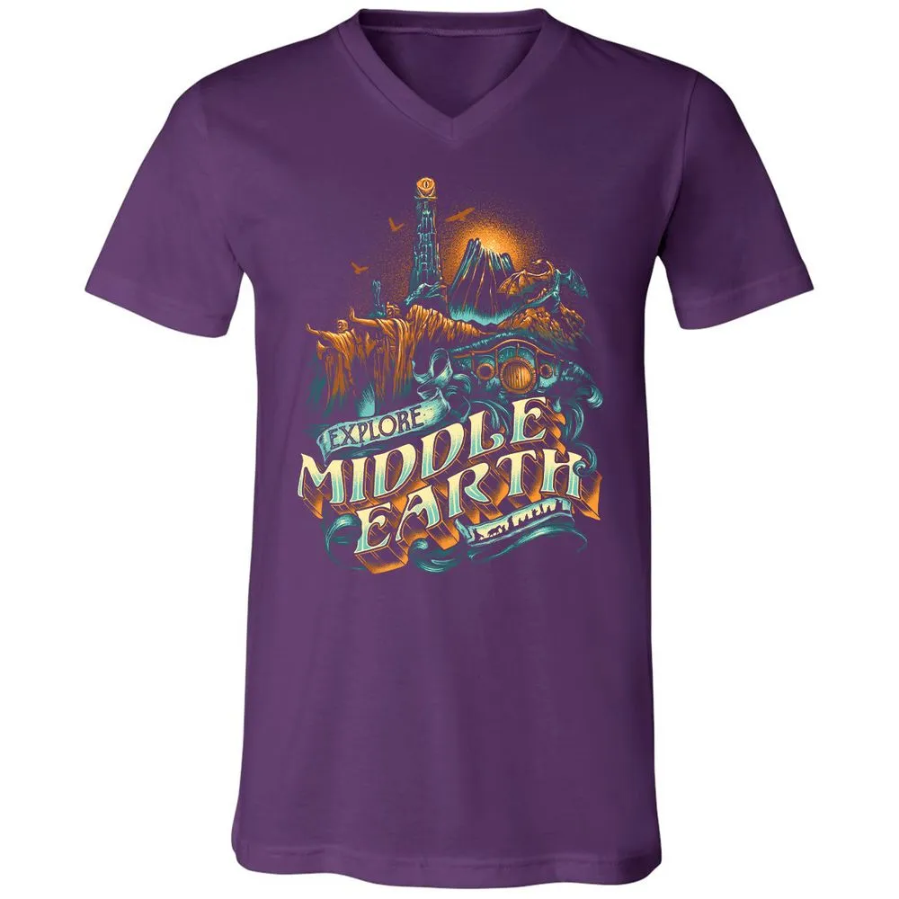 Unisex V-Neck T-Shirt - GPWNLLCR - Team Purple - 9