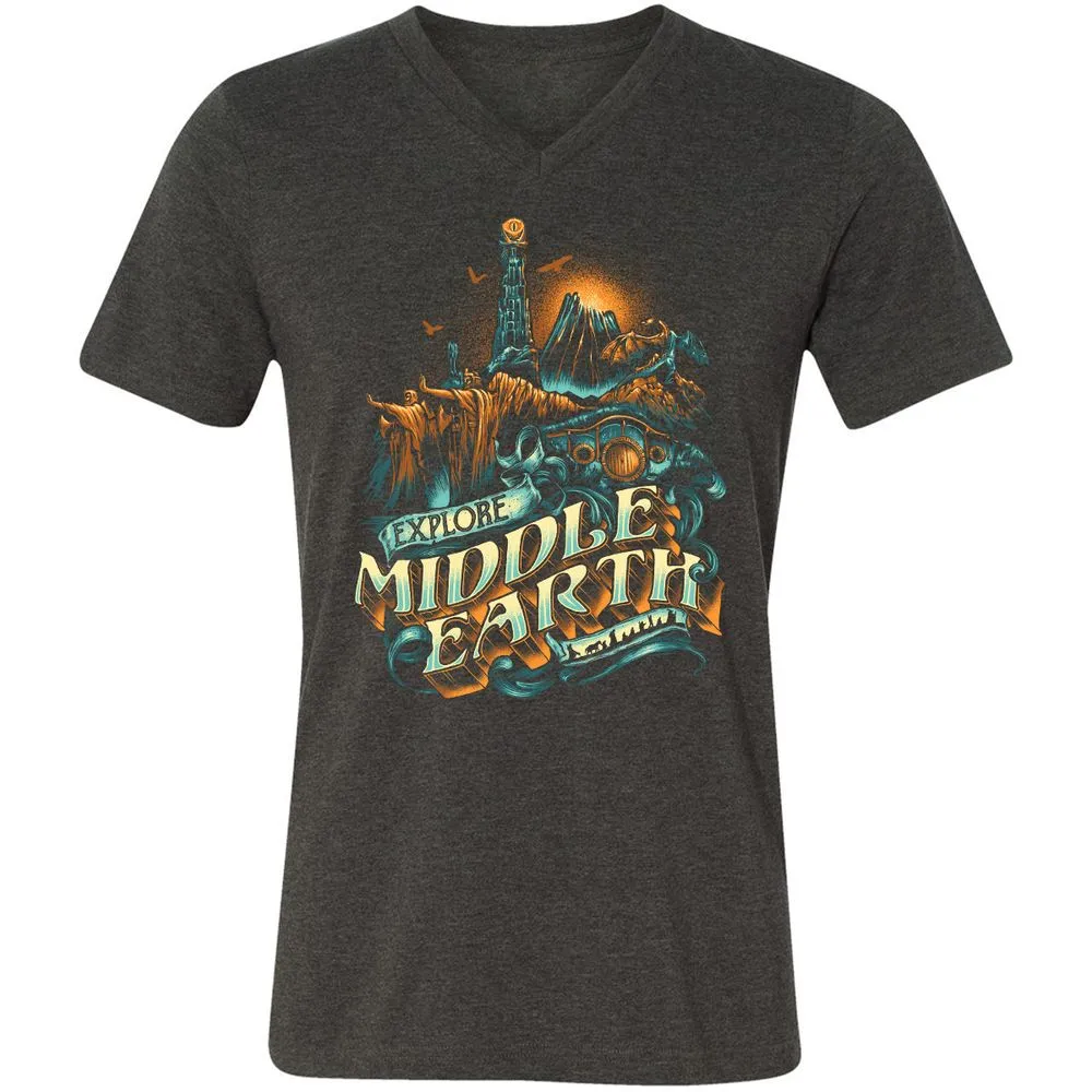 Unisex V-Neck T-Shirt - GPWNLLCR - Dark Grey Heather - 8