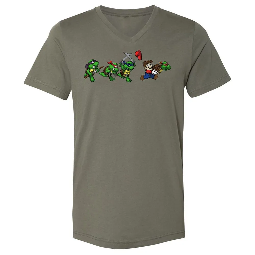 Unisex V-Neck T-Shirt - ELFBWU2L - Military Green - 10