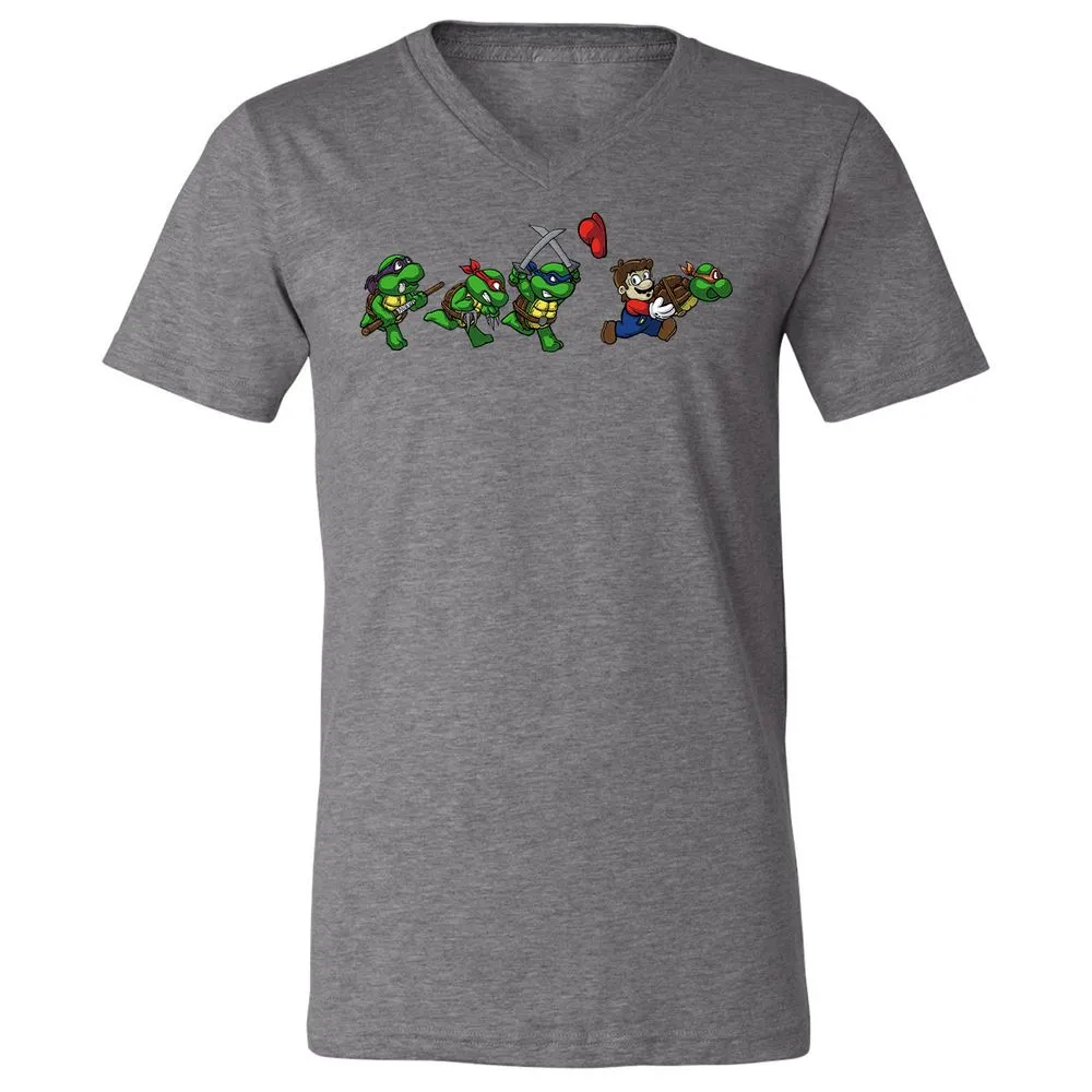 Unisex V-Neck T-Shirt - ELFBWU2L - Deep Heather - 13