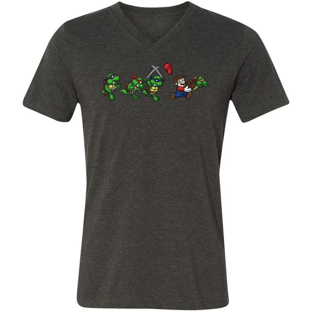 Unisex V-Neck T-Shirt - ELFBWU2L - Dark Grey Heather - 8
