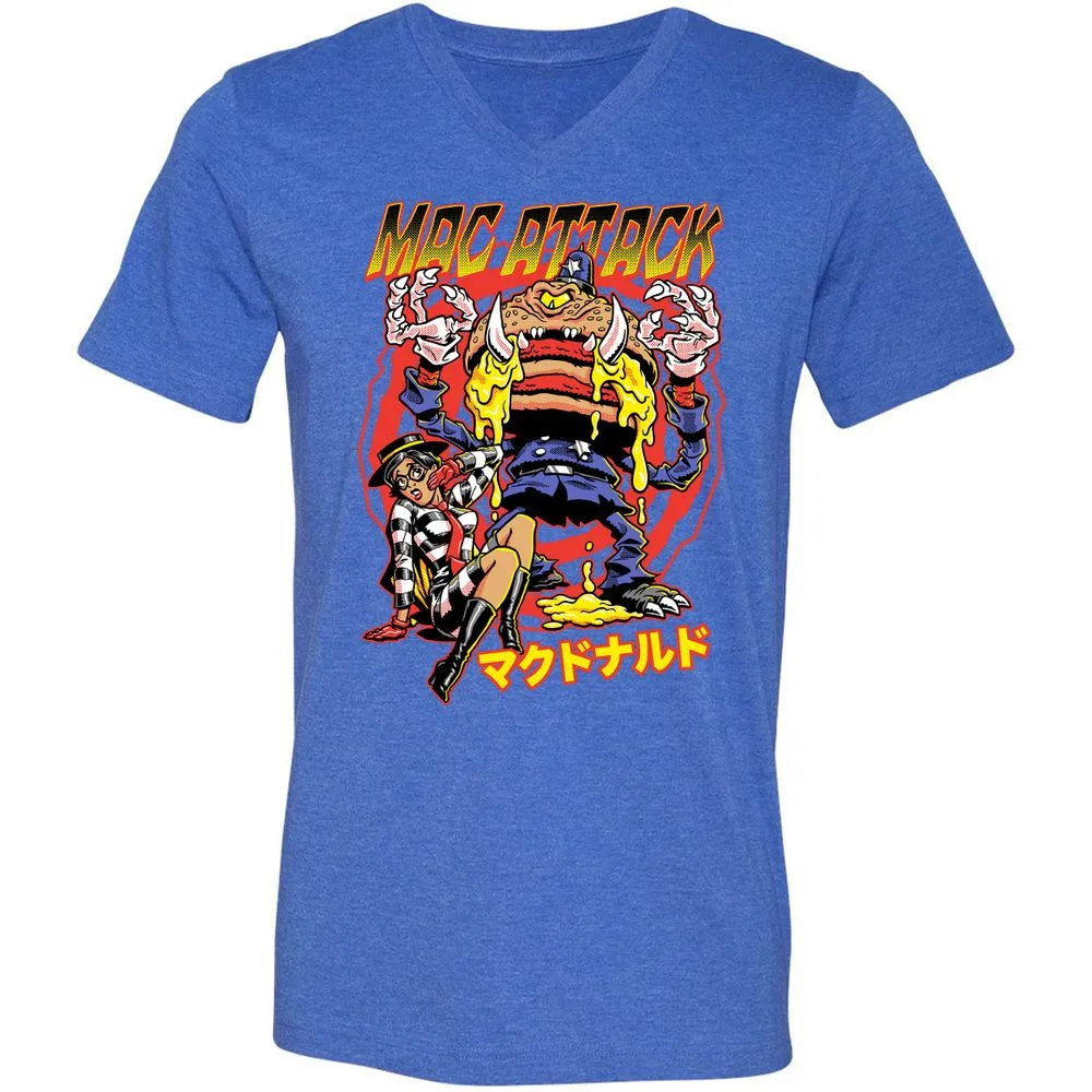 Unisex V-Neck T-Shirt - 22J7U54W - Heather True Royal - 14