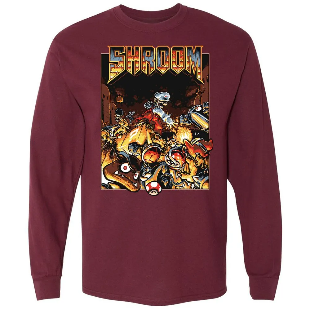 Long Sleeve T-Shirt - 8QCRFE8L - Maroon - 11