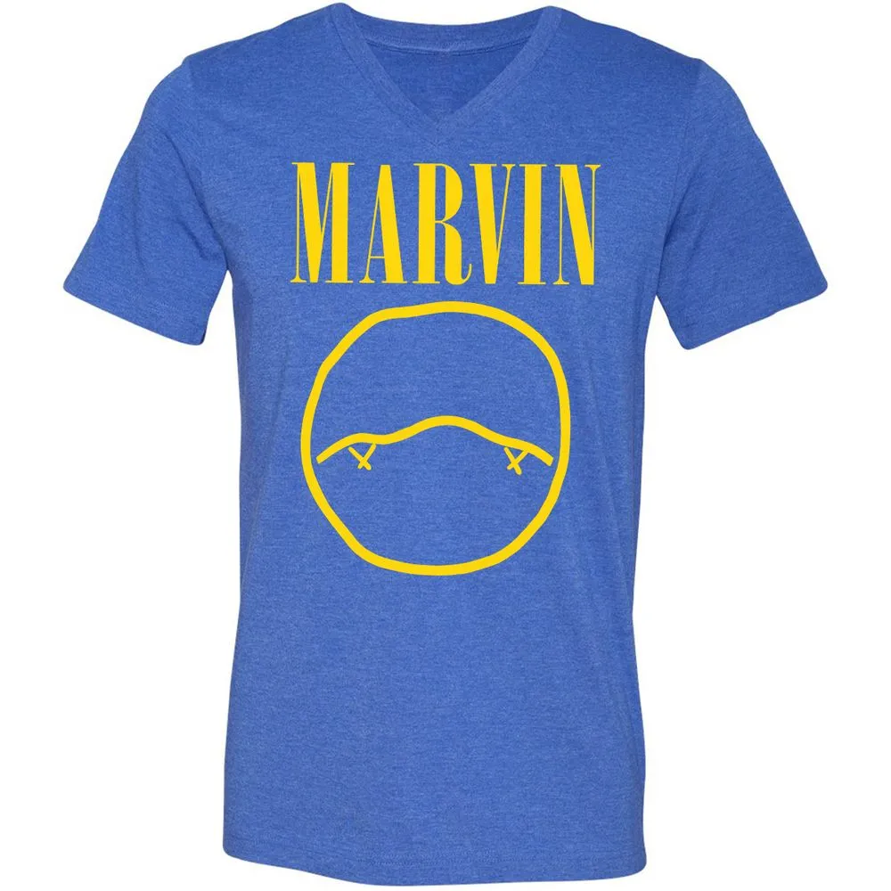 Unisex V-Neck T-Shirt - AV1R88QB - Heather True Royal - 14