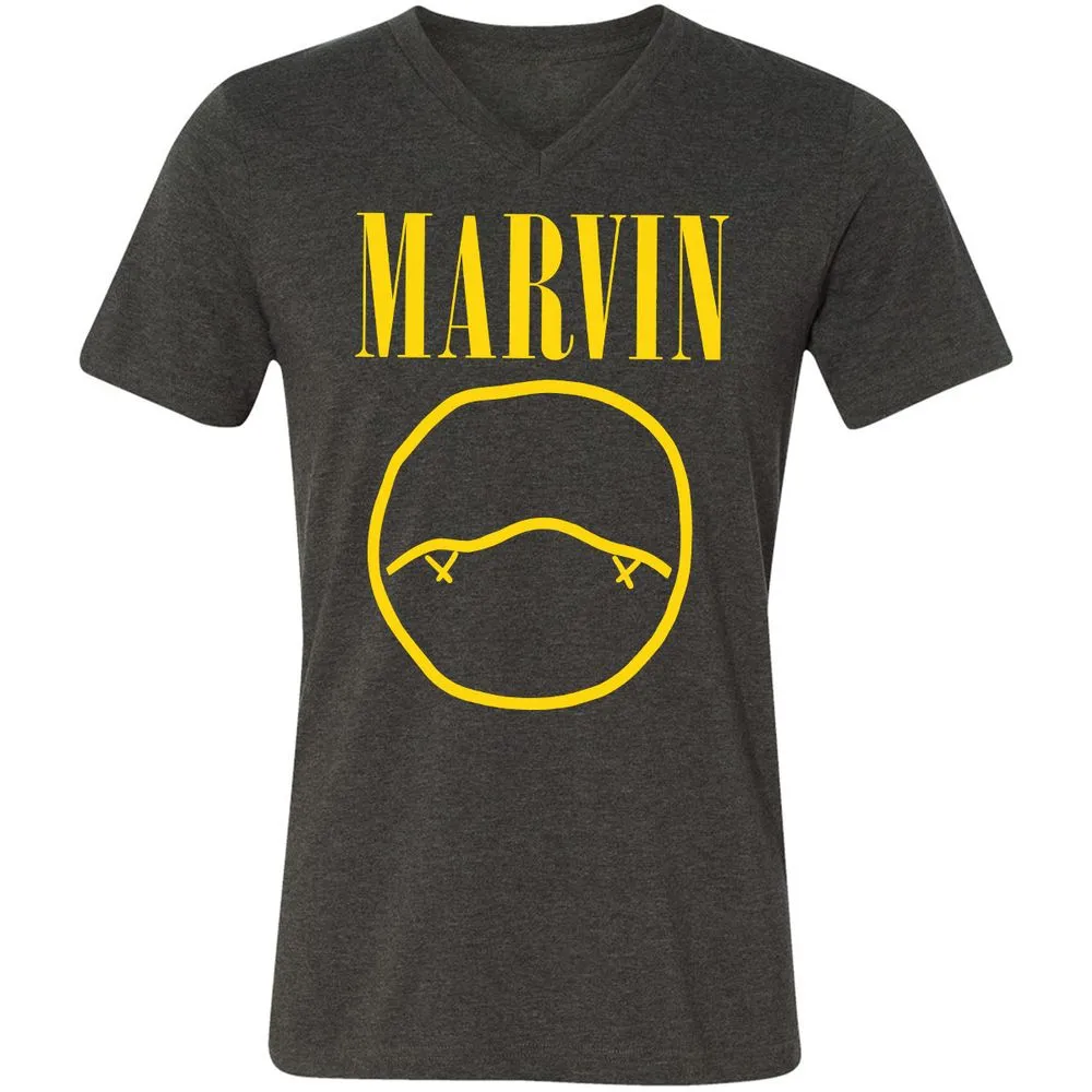 Unisex V-Neck T-Shirt - AV1R88QB - Dark Grey Heather - 8