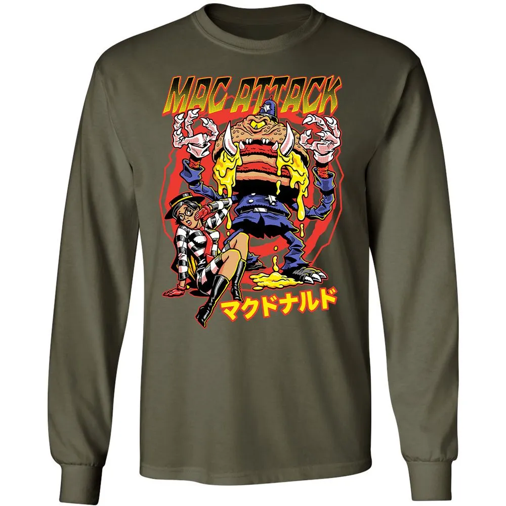 Long Sleeve T-Shirt - GWKB8QW8 - Military Green - 16
