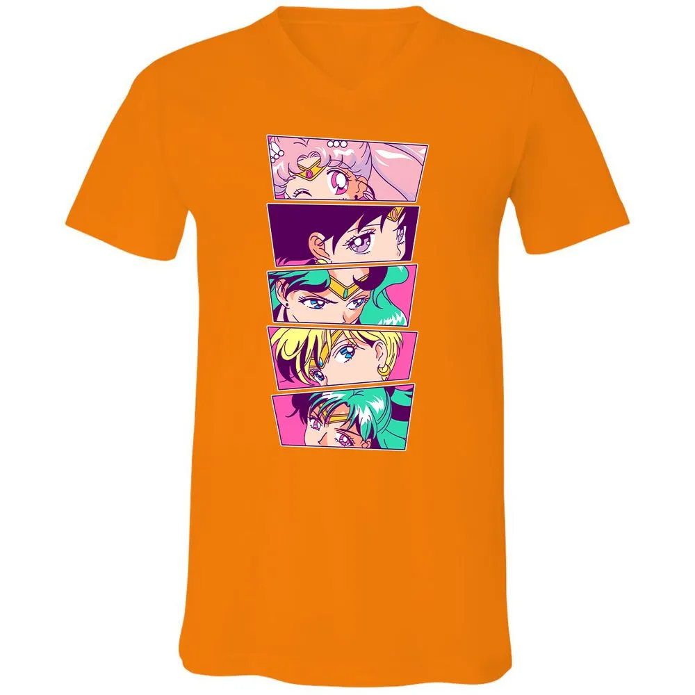 Unisex V-Neck T-Shirt - KVFL6QH8 - Orange - 11
