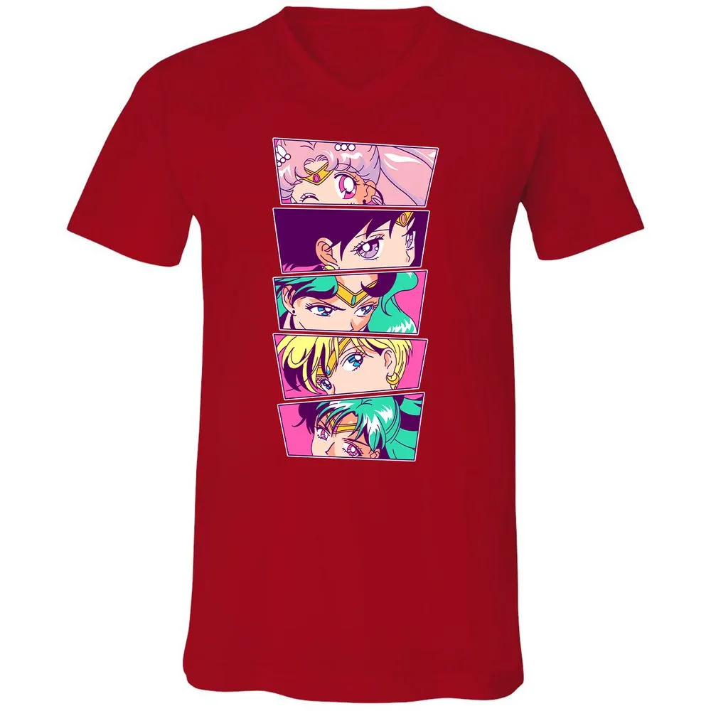 Unisex V-Neck T-Shirt - KVFL6QH8 - Red - 3
