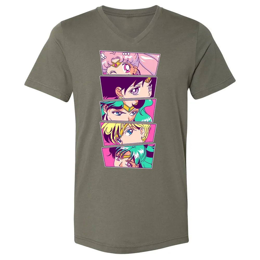 Unisex V-Neck T-Shirt - KVFL6QH8 - Military Green - 10