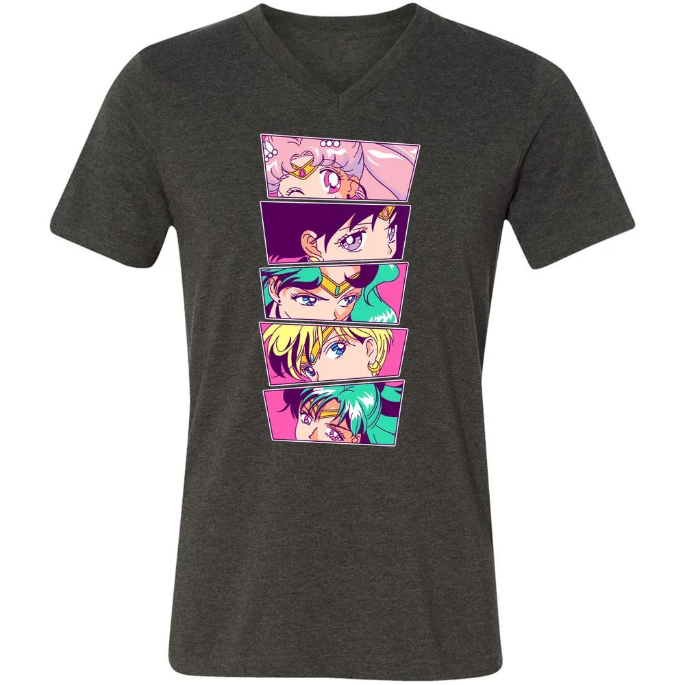 Unisex V-Neck T-Shirt - KVFL6QH8 - Dark Grey Heather - 8